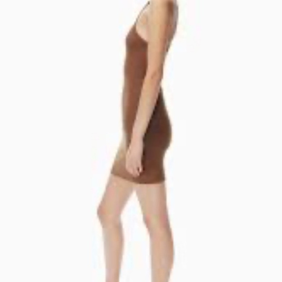 Aritzia Babaton Sculpt Ribbed Racerback Mini Dress in Brown, Size M - Picture 12 of 12